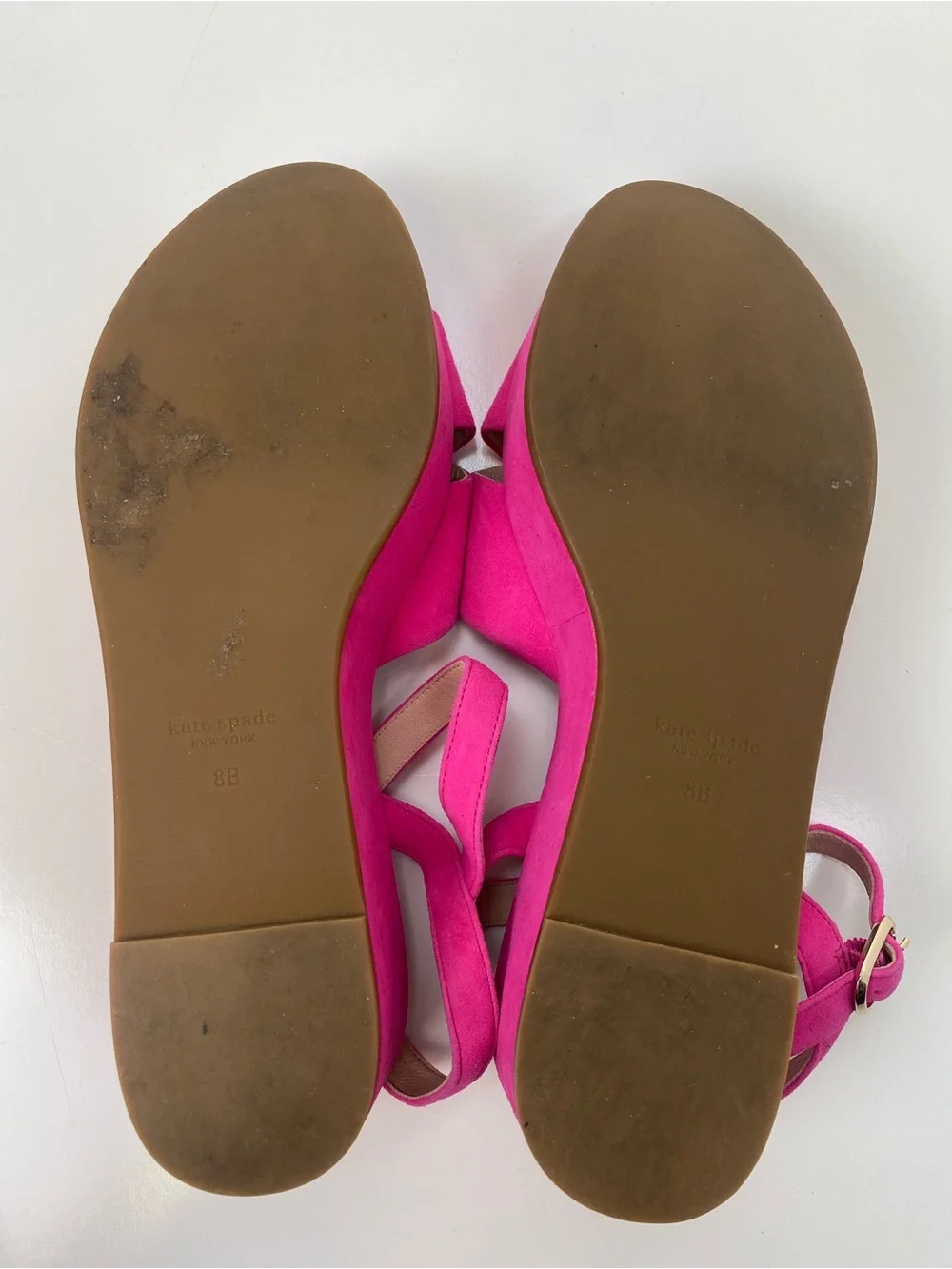 kate spade Hot Pink Suede Crisscross Ankle-Strap Sandals